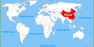 China on a world map