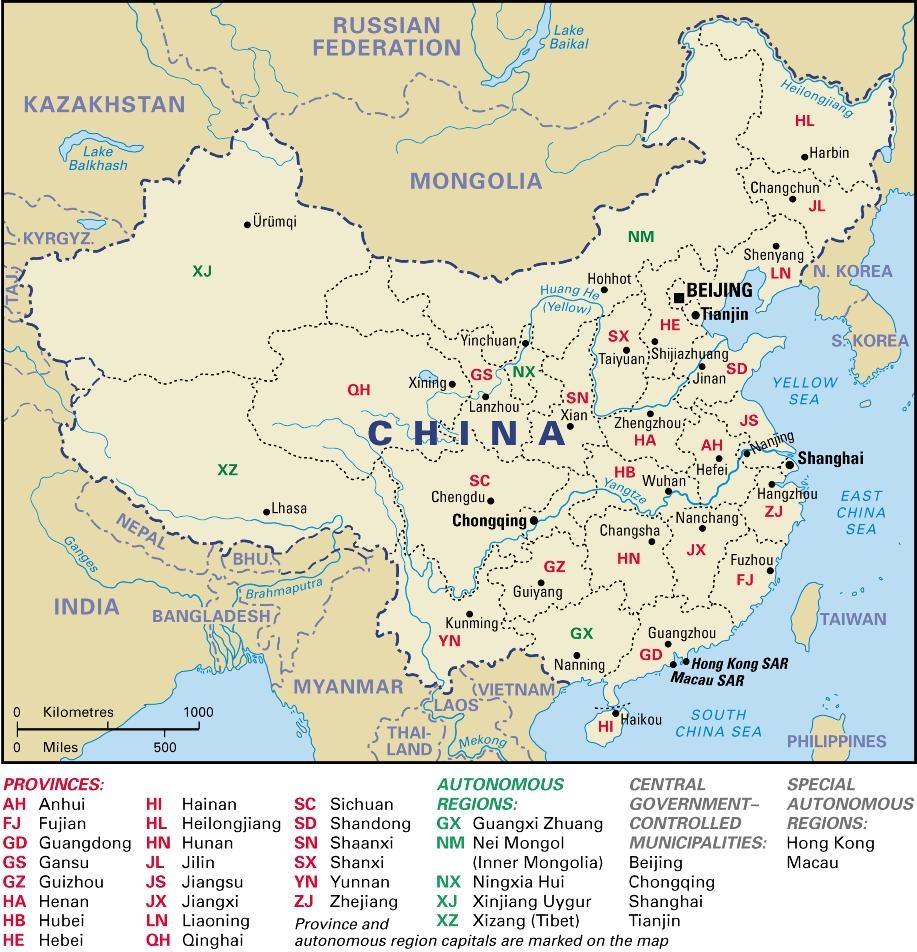 Map Of China Provinces