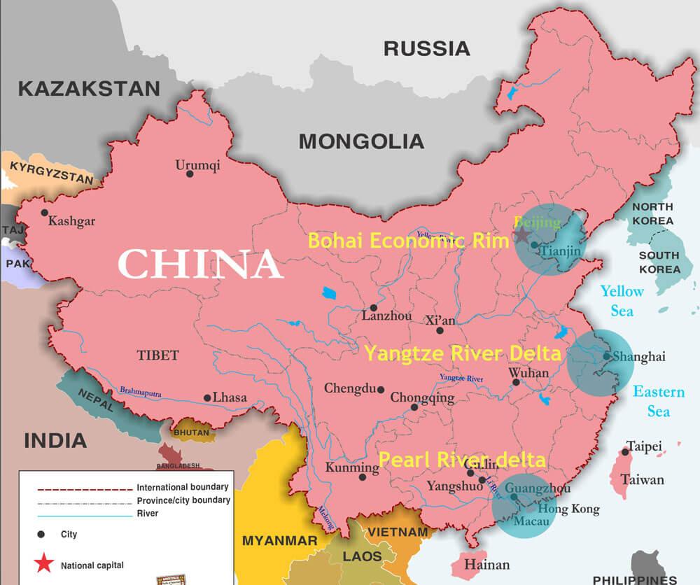 China ports map - Map of China ports (Eastern Asia - Asia)