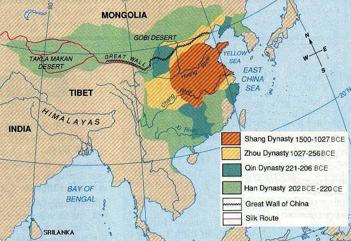 Ancient China map - Ancient China geography map (Eastern Asia - Asia)