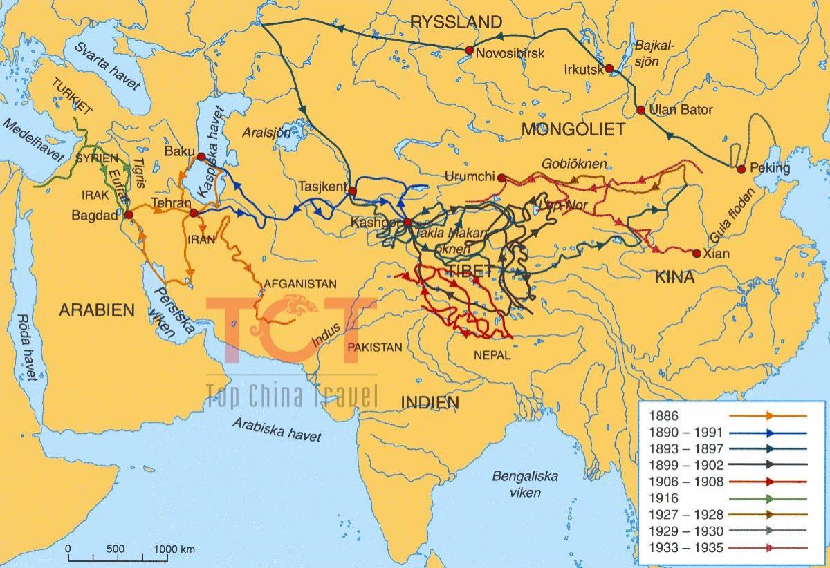 map of the silk road in ancient China