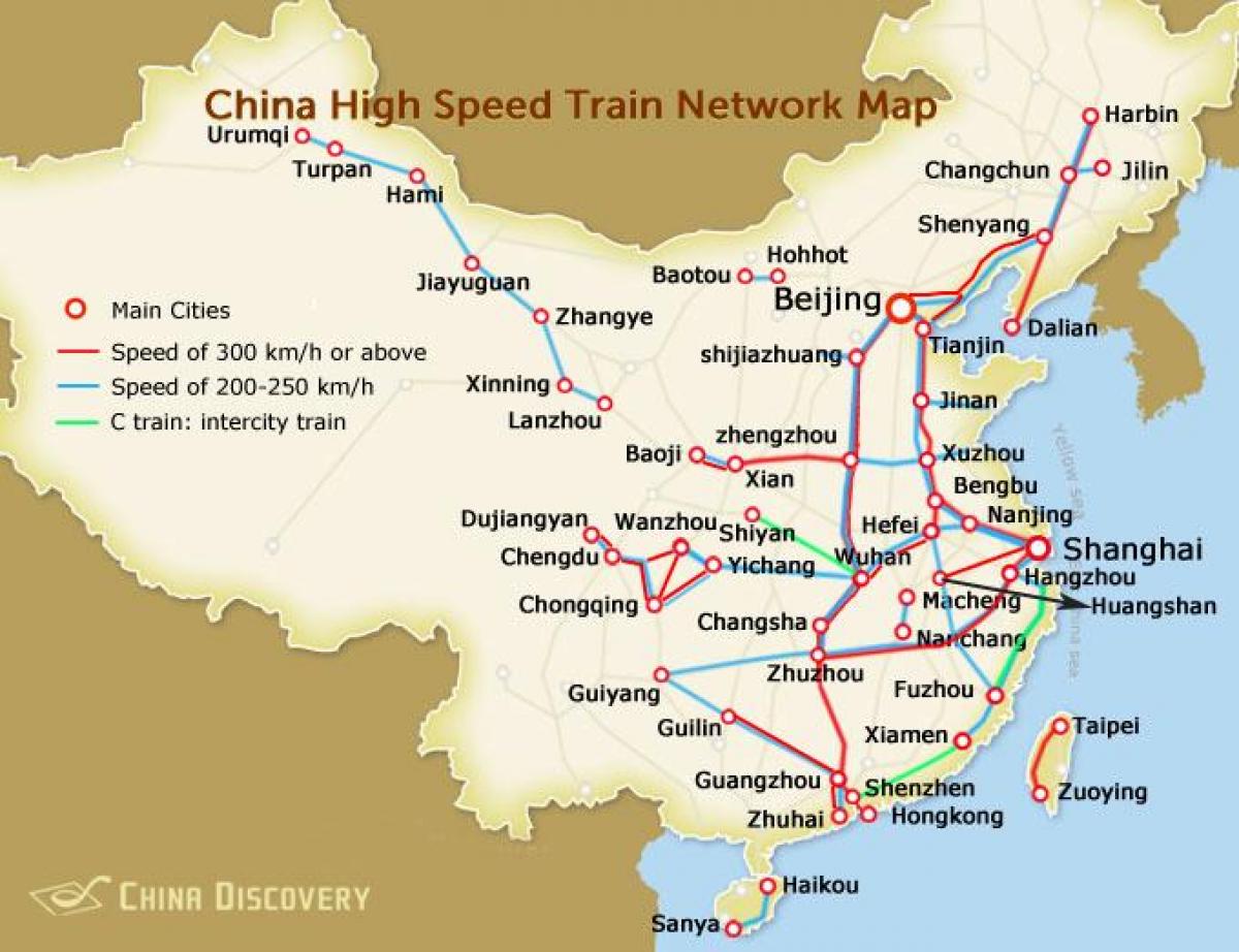 China high speed railway map