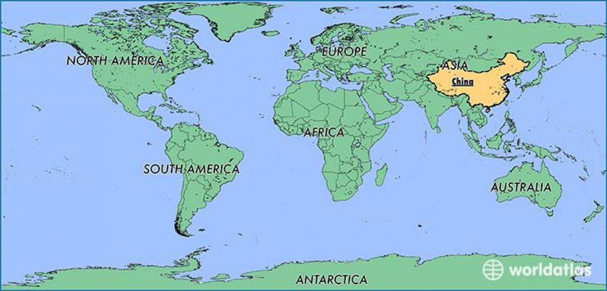 China map in world