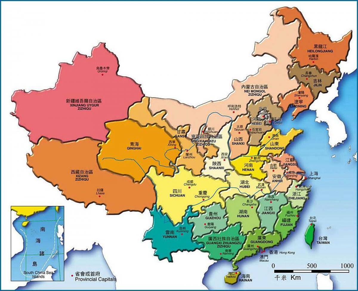 map China provinces