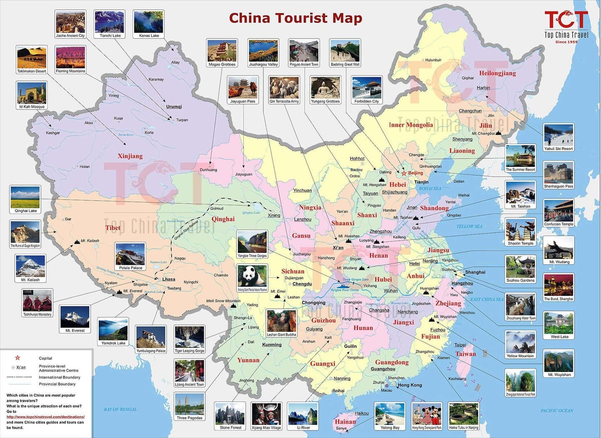 map of China peak