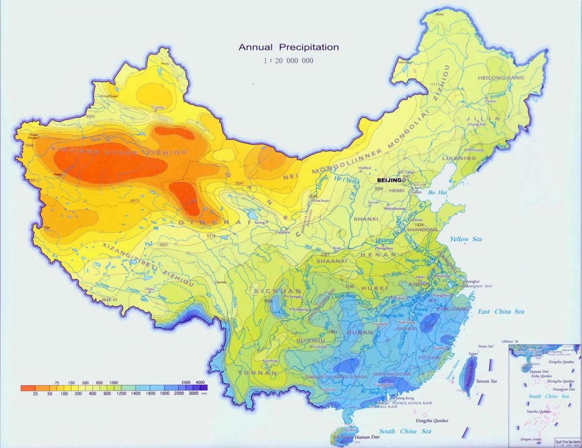 China rainfall map