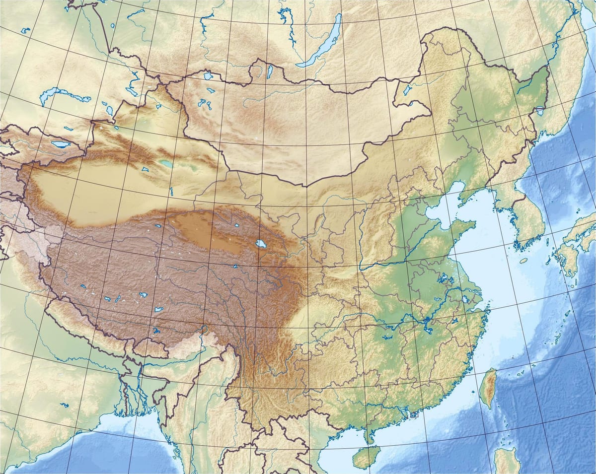 relief map of China