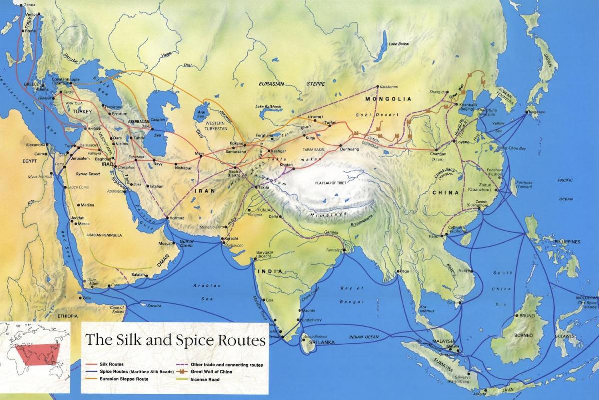 silk road China map