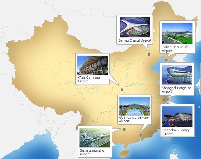 map of China airports