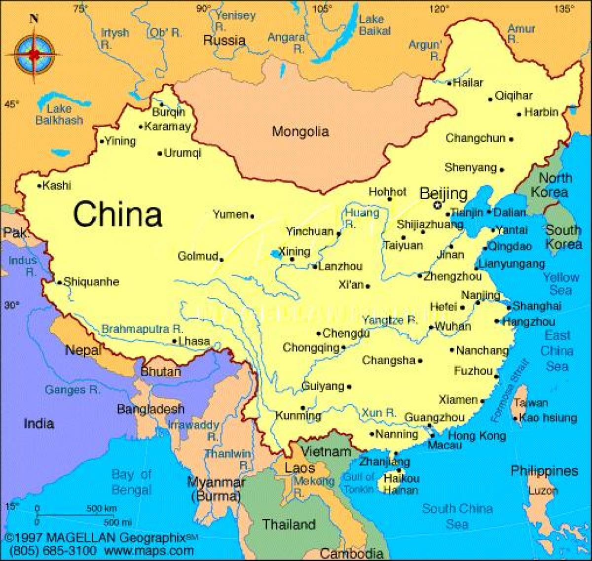 China detailed map