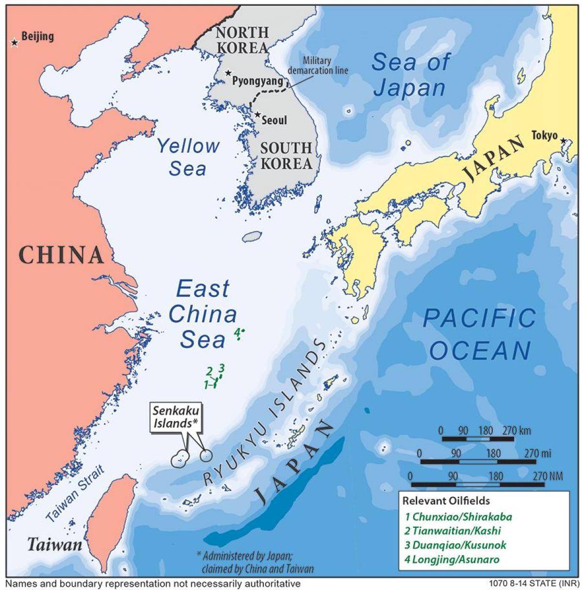 map of east China sea