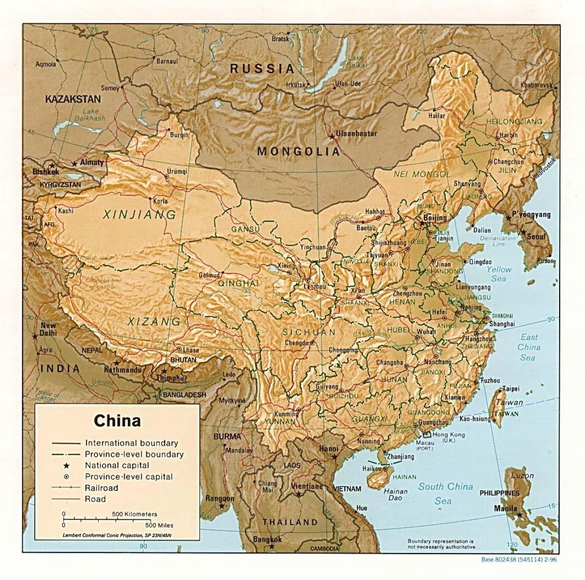geographical map China