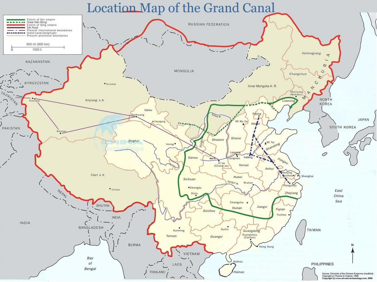 map of China grand canal