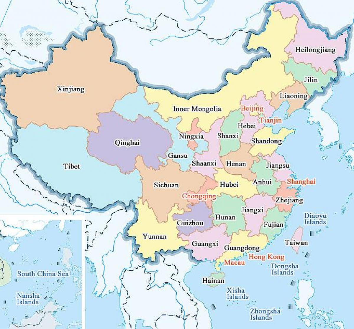 Map Of China Provinces And Cities 