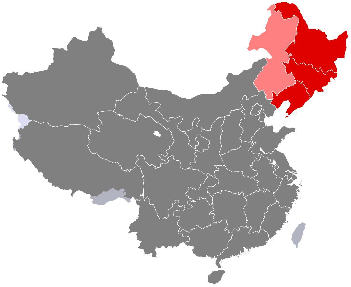 northeast China map