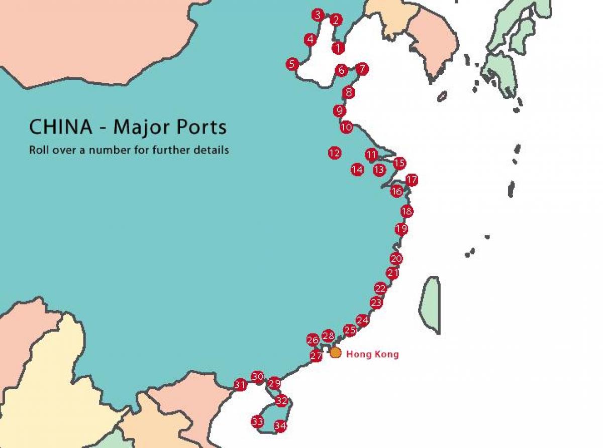 ports of China map