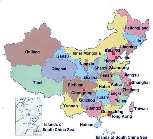 provincial map China