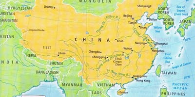 Map of China border