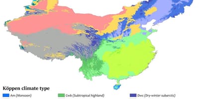 Climate map of China
