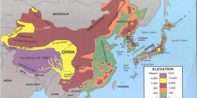 Map of China desert