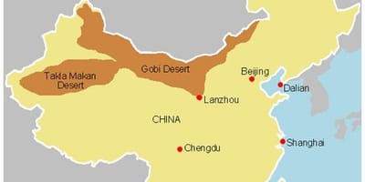 China map gobi desert