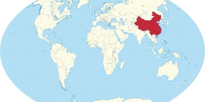China in world map