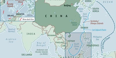 Map of China islands