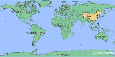 China map in world