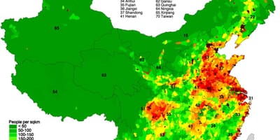 Population distribution map of China