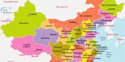 China map with states