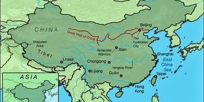 Map of China great wall