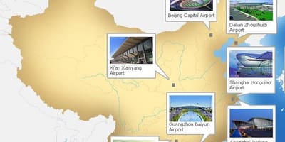 Map of China airports