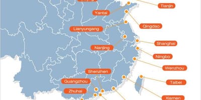 Map of chinese ports