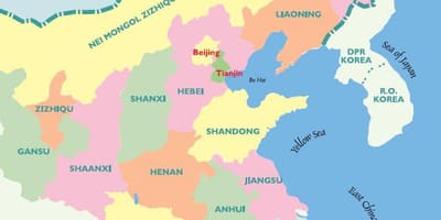 Map of east China