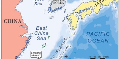 Map of east China sea