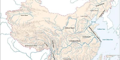 Rivers of China map