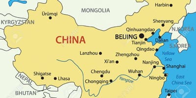 Yellow sea China map