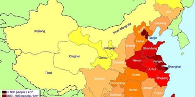 Map of China population