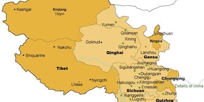 Map of west China