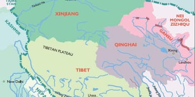 Map of western China